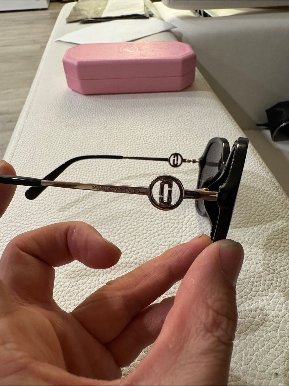 Marc Jacobs Black Sunglasses with Gold Logo Details